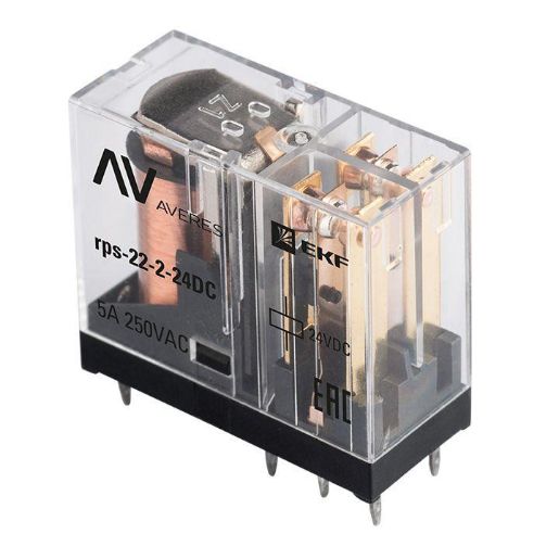 Изображение Реле промежуточное РП slim 22/2 5А 24В DC AVERES EKF rps-22-2-24DC