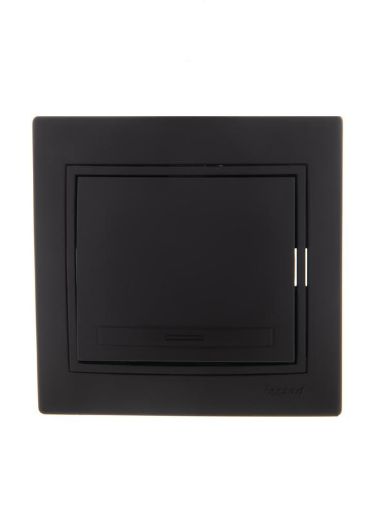 Изображение Выключатель 1-кл. 1п СП Mira 10А IP20 со вставкой черн. бархат LEZARD 701-4242-100