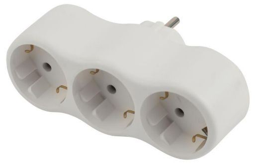 Изображение Разветвитель 3-м с заземл. 16А IP20 SPx-3e-W бел. Эра Б0053479