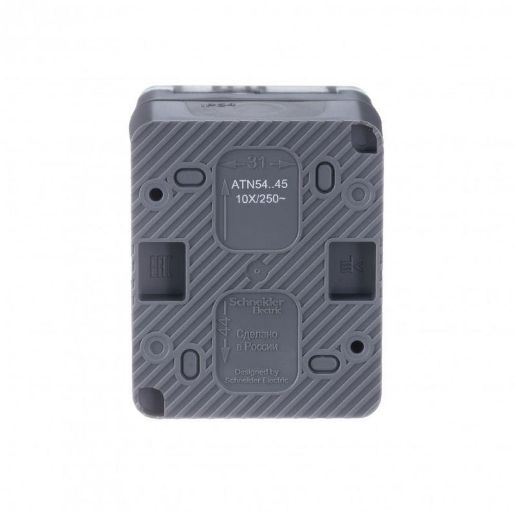 Изображение Розетка 1-м ОП AtlasDesign Profi54 16А IP54 250В с заземл. защ. шторки антрацит SE ATN544045