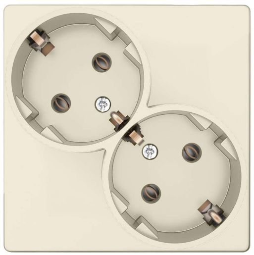 Изображение Розетка 2-м СП Simon24 16А IP20 2х2P+E Schuko без защ. шторок механизм сл. кость Simon 2450459-031