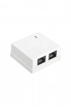 Изображение Розетка компьютерная 2-м ОП Dual IDC SB1-2-8P8C-C6-WH RJ45 (8P8C) кат.6 Hyperline 430235