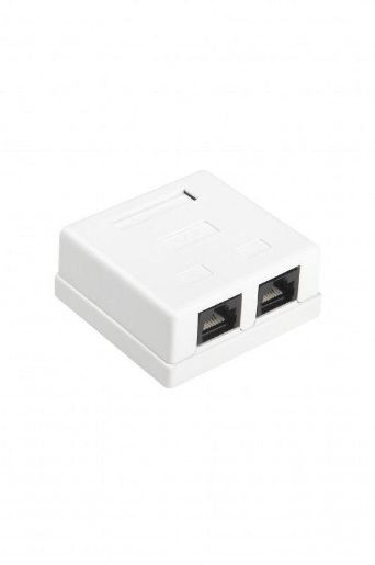 Изображение Розетка компьютерная 2-м ОП Dual IDC SB1-2-8P8C-C6-WH RJ45 (8P8C) кат.6 Hyperline 430235