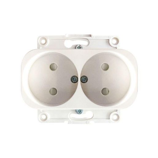 Изображение Розетка 2-м СП Стокгольм 10А IP20 без заземл. защ. шторки механизм бел. PROxima EKF EYR10-102-10