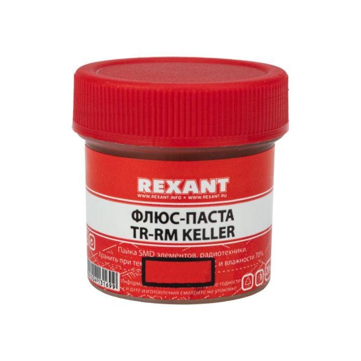 Изображение Флюс для пайки паста TR-RM KELLER 20 мл банка Rexant 09-3690