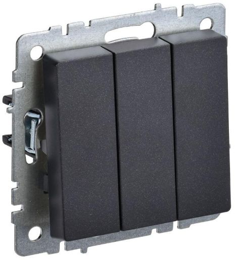 Изображение Выключатель 3-кл. СП BRITE ВС10-3-0-БрЧ 10А черн. IEK BR-V30-0-10-K02