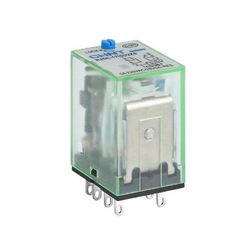 Изображение Реле промежуточное с кнопкой тестирования NJDC-17(D)/4ZS 4 конт. с инд. LED 3А DC 24В CHINT 651060