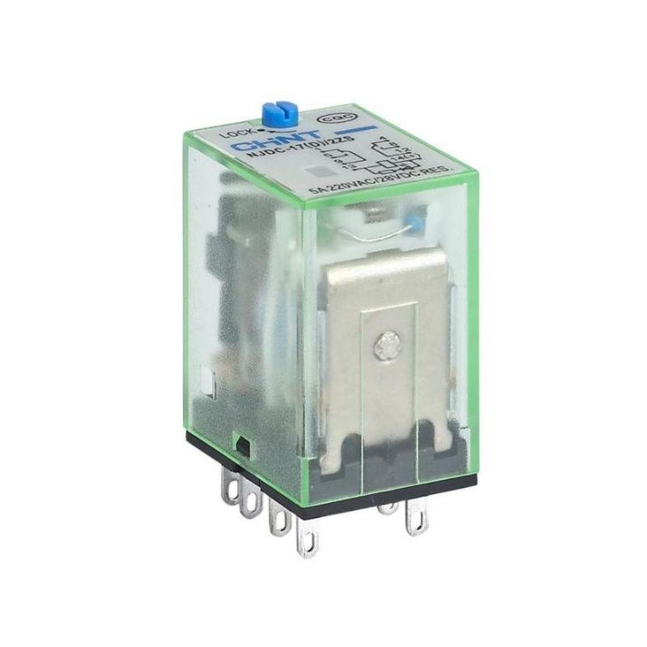 Изображение Реле промежуточное с кнопкой тестирования NJDC-17(D)/4ZS 4 конт. с инд. LED 3А DC 24В CHINT 651060