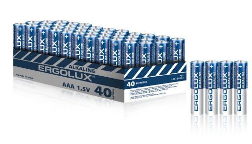 Изображение Элемент питания алкалиновый AAA/LR03 1.5В Alkaline BOX40 ПРОМО (уп.40шт) Ergolux 14672