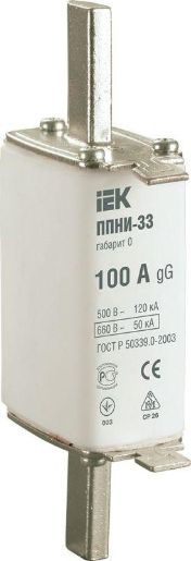 Изображение Вставка плавкая ППНИ-33 100А габарит 0 IEK DPP20-100