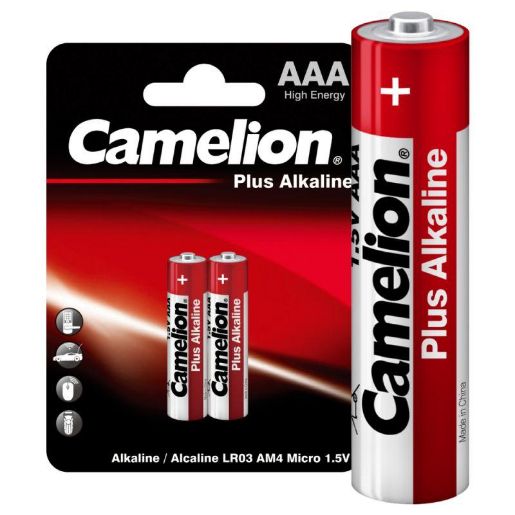 Изображение Элемент питания алкалиновый AAA/LR03 1.5В Plus Alkaline LR03-BP2 BL-2 (блист.2шт) Camelion 1651