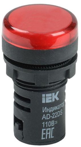 Изображение Лампа светосигнальная AD22DS d22мм 24В AC/DC красн. IEK BLS10-ADDS-024-K04