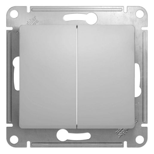 Изображение Переключатель проходной 2-кл. СП Glossa 10А IP20 (сх. 6/2) 10AX механизм алюм. SE GSL000365