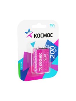 Изображение Аккумулятор 6F22 200мА.ч 1BL (блист.1шт) КОСМОС KOCNI-MH6F22(200mAh)