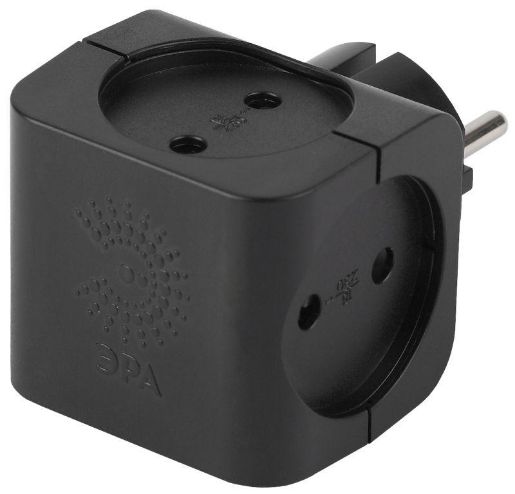 Изображение Разветвитель 4-м без заземл. 16А IP20 SP-4-B черн. Эра Б0008207