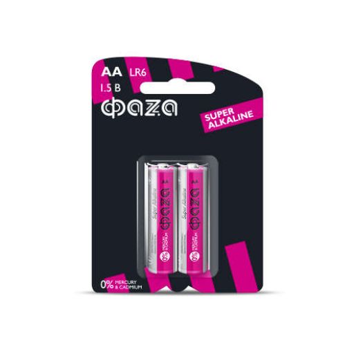 Изображение Элемент питания алкалиновый AA/LR6 1.5В Super Alkaline BL-2 (уп.2шт) ФАZА 2858443