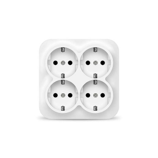 Изображение Розетка 4-м ОП 16А IP20 с заземл. бел. квадрат IONICH 1449