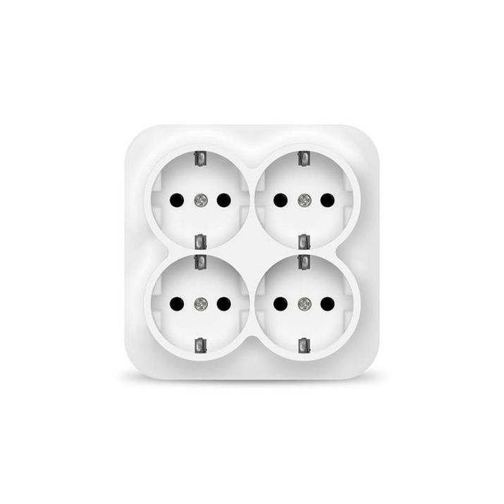 Изображение Розетка 4-м ОП 16А IP20 с заземл. бел. квадрат IONICH 1449
