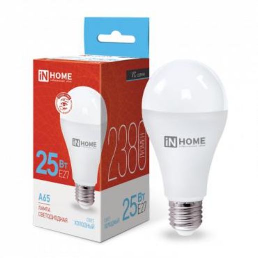 Изображение Лампа светодиодная LED-A65-VC 25Вт грушевидная 6500К холод. бел. E27 2380лм 230В IN HOME 4690612024103