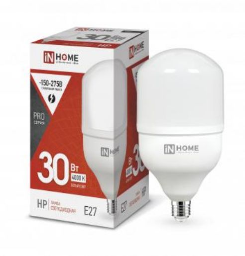 Изображение Лампа светодиодная LED-HP-PRO 30Вт трубчатая 4000К нейтр. бел. E27 2850лм 230В IN HOME 4690612031071
