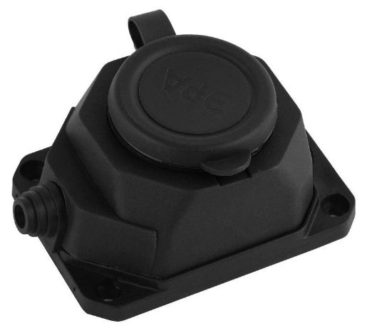 Изображение Колодка удлинителя 1-м с заземл. 16А IP44 K-1e-B-IP44 каучук черн. Эра Б0044543