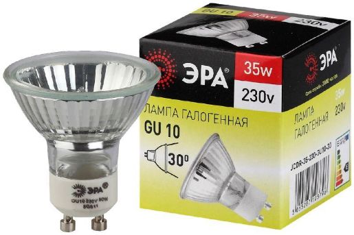 Изображение Лампа галогенная GU10-JCDR (MR16) -35W-230V ЭРА C0027385