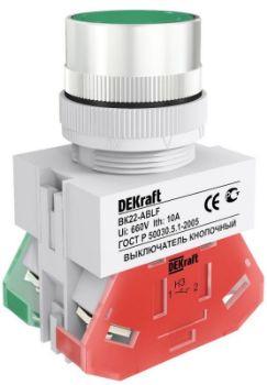 Изображение Выключатель кнопочный ABLF ВК-22 d22мм 220В зел. DEKraft 25013DEK