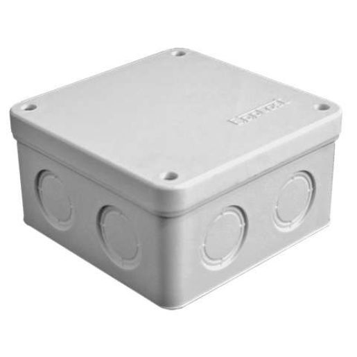 Изображение Коробка распределительная ОП 105х105х56мм IP54 7 выходов без гермовводов крышка на винтах сер. Epplast 115062