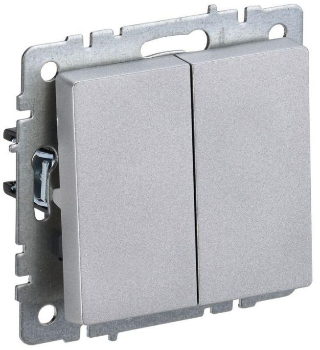 Изображение Выключатель 2-кл. СП BRITE ВС10-2-0-БрА 10А алюм. IEK BR-V20-0-10-K47