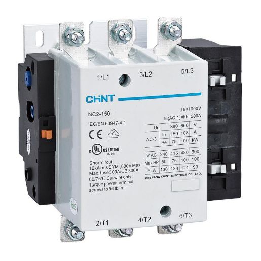 Изображение Контактор NC2-150 150А 380-415В/АС3 50Гц (R) CHINT 671691