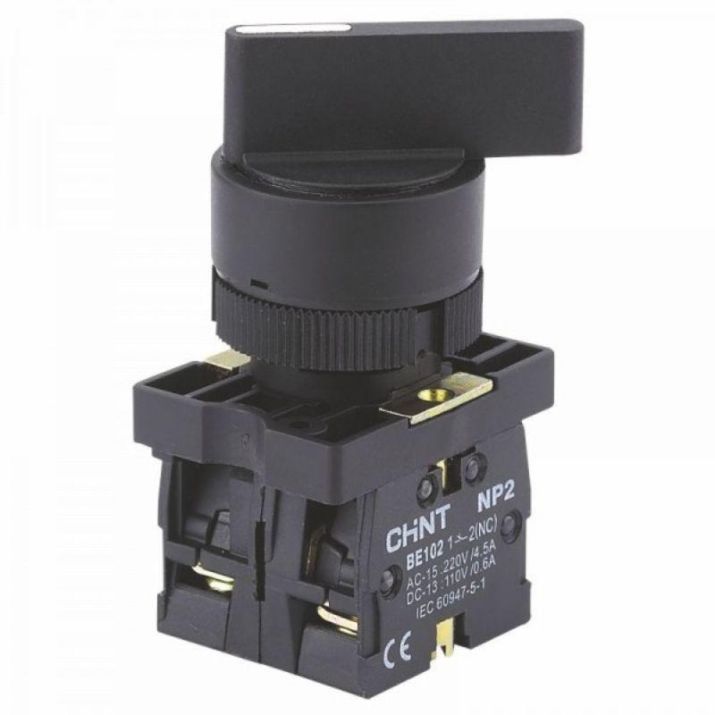 Изображение Переключатель NP2-EJ25 2 полож. с фиксацией 1НЗ +1НО IP40 CHINT 574824