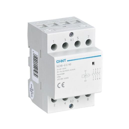 Изображение Контактор модульный NCH8-63/40 63А 4НО AC 220/230В 50Гц (R) CHINT 256101