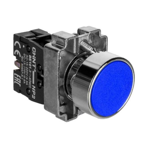 Изображение Кнопка управления NP2-BA61 без подсветки син. 1НО IP40 CHINT 574845