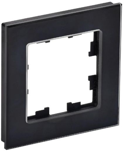 Изображение Рамка 1-м BRITE РУ-1-2-БрЧ стекло черн. IEK BR-M12-G-K02