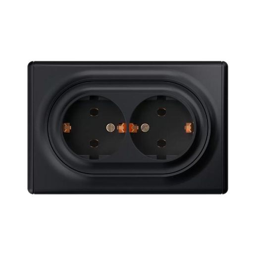 Изображение Розетка 2-м СП Florence 16А IP20 с заземл. винт. клеммы черн. 1E10401303 OneKeyElectro 2172813