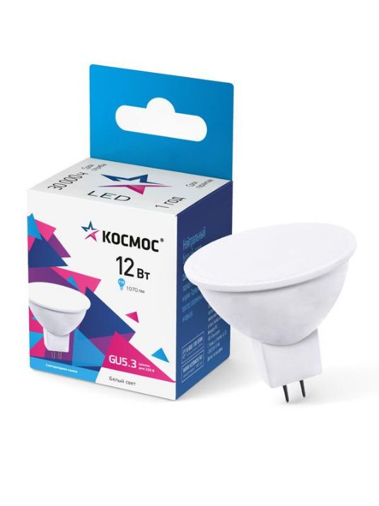 Изображение Лампа светодиодная JCDR 12Вт 4500К GU5.3 1070лм 174-265В КОСМОС LkecLED12wJCDRC45