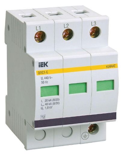 Изображение Ограничитель перенапряжения ОПС1-C 3P IEK MOP20-3-C