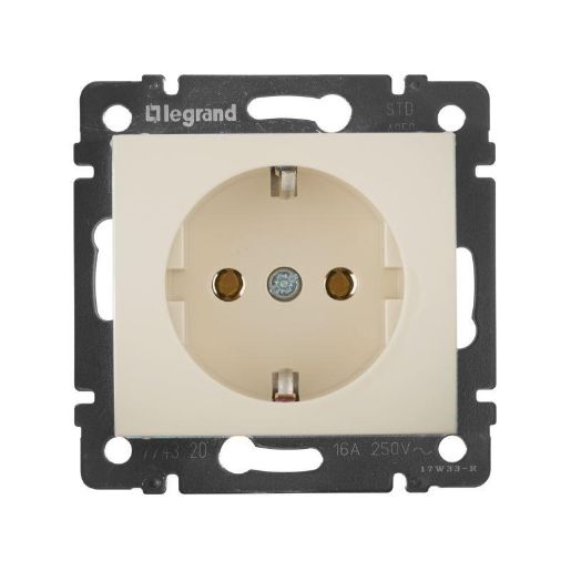 Изображение Розетка 1-м СП Valena 16А IP20 с заземл. на винтах механизм сл. кость Leg 774320