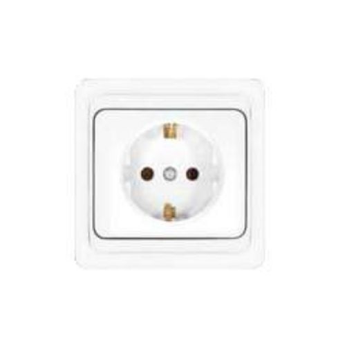Изображение Розетка 1-м СП Валери 16А IP20 с заземл. бел. UNIVersal В0028