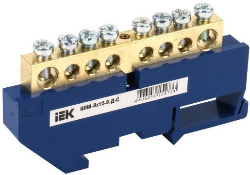 Изображение Шина нулевая на DIN-изол. ШНИ 8х12-8-Д-С IEK YNN10-812-8D-K07