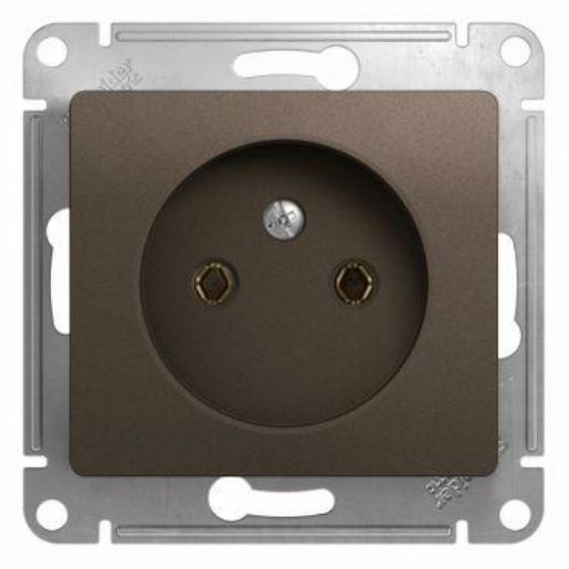 Изображение Розетка 1-м СП 1мод. Glossa 16А IP20 без заземл. механизм шоколад SE GSL000841