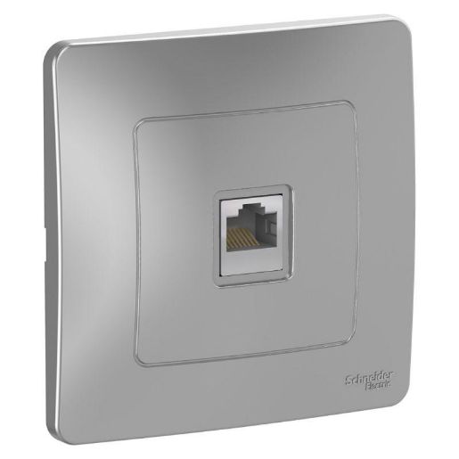 Изображение Розетка компьютерная 1-м СП Blanca RJ45 кат.5e алюм. SE BLNIS045003