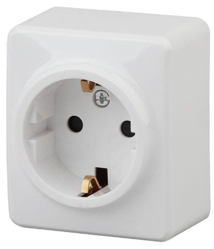Изображение Розетка 1-м ОП Эра Эксперт 11-2203-01 16А IP20 250В 2P+E Schuko бел. Эра Б0020685
