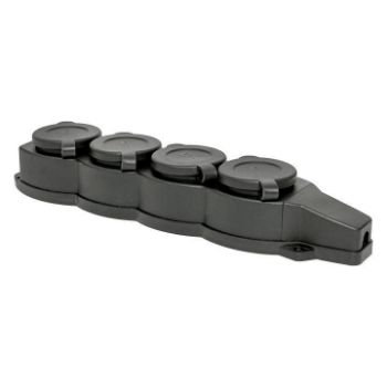Изображение Розетка 4-м 16А IP44 2P+PE 230В с защ. крышками каучук Basic EKF RPS-020-16-230-44