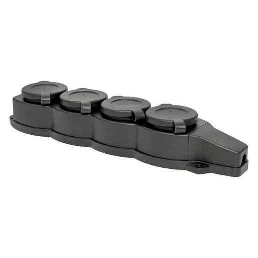 Изображение Розетка 4-м 16А IP44 2P+PE 230В с защ. крышками каучук Basic EKF RPS-020-16-230-44