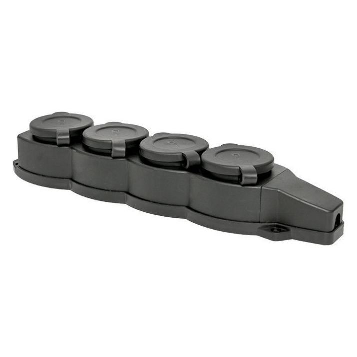 Изображение Розетка 4-м 16А IP44 2P+PE 230В с защ. крышками каучук Basic EKF RPS-020-16-230-44