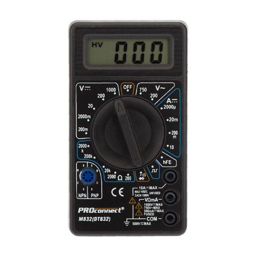 Изображение Мультиметр портативный M832 (DT832) PROCONNECT 13-3012