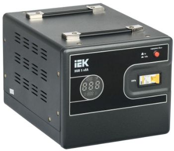 Изображение Стабилизатор напряжения 1ф 5кВА HUB переносной IEK IVS21-1-005-13
