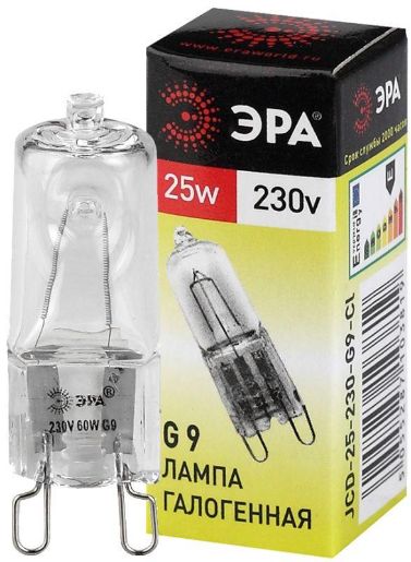 Изображение Лампа галогенная G9-JCD-25-230V-Cl 25Вт капсула G9 230В Эра C0027376
