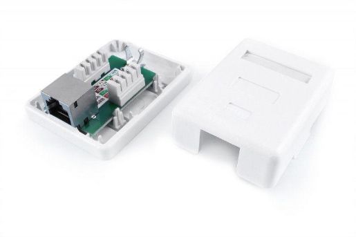 Изображение Розетка компьютерная 1-м ОП Dual IDC SB1-1-8P8C-C6-SH-WH RJ45 (8P8C) кат.6 экранир. Hyperline 430236